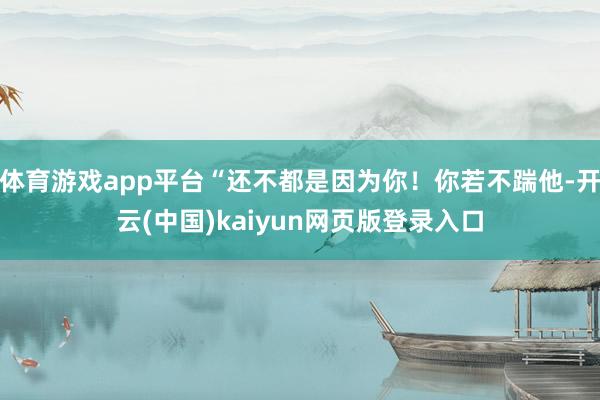 体育游戏app平台“还不都是因为你！你若不踹他-开云(中国)kaiyun网页版登录入口