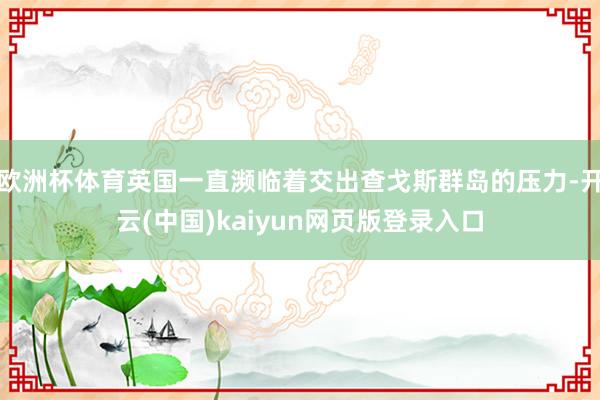 欧洲杯体育英国一直濒临着交出查戈斯群岛的压力-开云(中国)kaiyun网页版登录入口
