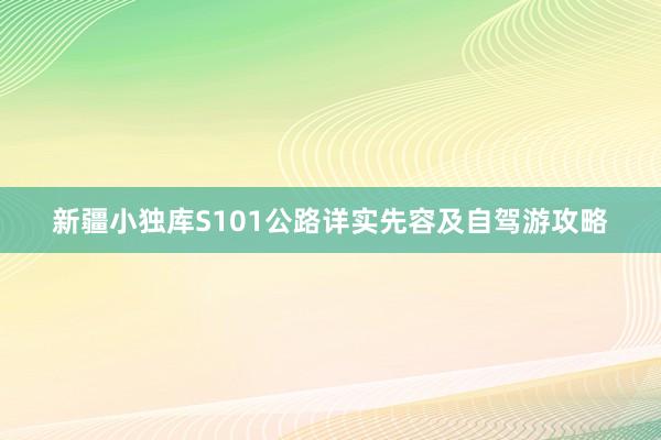 新疆小独库S101公路详实先容及自驾游攻略