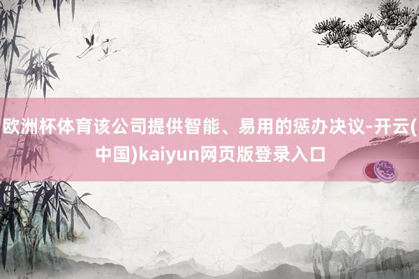 欧洲杯体育该公司提供智能、易用的惩办决议-开云(中国)kaiyun网页版登录入口