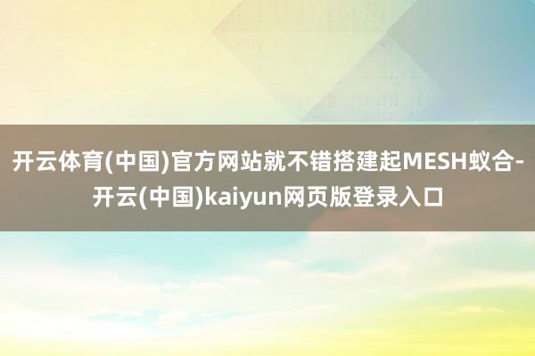 开云体育(中国)官方网站就不错搭建起MESH蚁合-开云(中国)kaiyun网页版登录入口