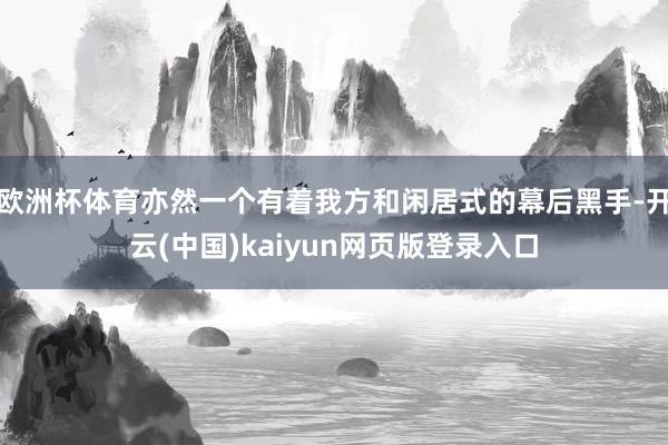 欧洲杯体育亦然一个有着我方和闲居式的幕后黑手-开云(中国)kaiyun网页版登录入口