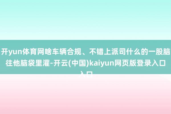 开yun体育网啥车辆合规、不错上派司什么的一股脑往他脑袋里灌-开云(中国)kaiyun网页版登录入口