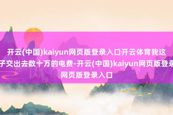 开云(中国)kaiyun网页版登录入口开云体育我这一下子交出去数十万的电费-开云(中国)kaiyun网页版登录入口