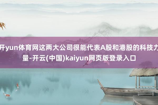 开yun体育网这两大公司很能代表A股和港股的科技力量-开云(中国)kaiyun网页版登录入口