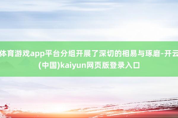 体育游戏app平台分组开展了深切的相易与琢磨-开云(中国)kaiyun网页版登录入口
