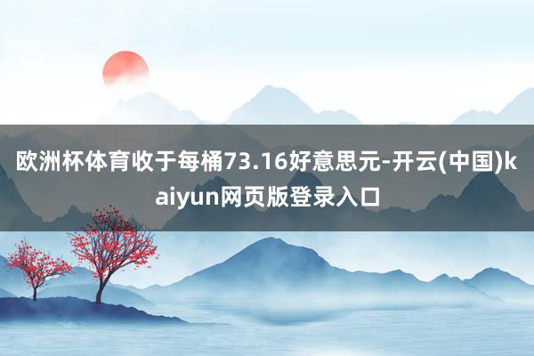 欧洲杯体育收于每桶73.16好意思元-开云(中国)kaiyun网页版登录入口