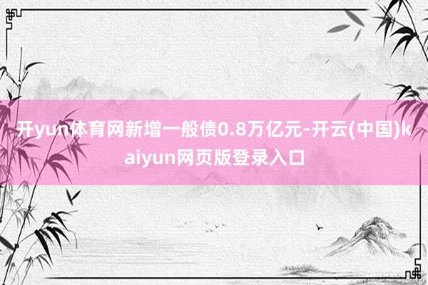 开yun体育网新增一般债0.8万亿元-开云(中国)kaiyun网页版登录入口